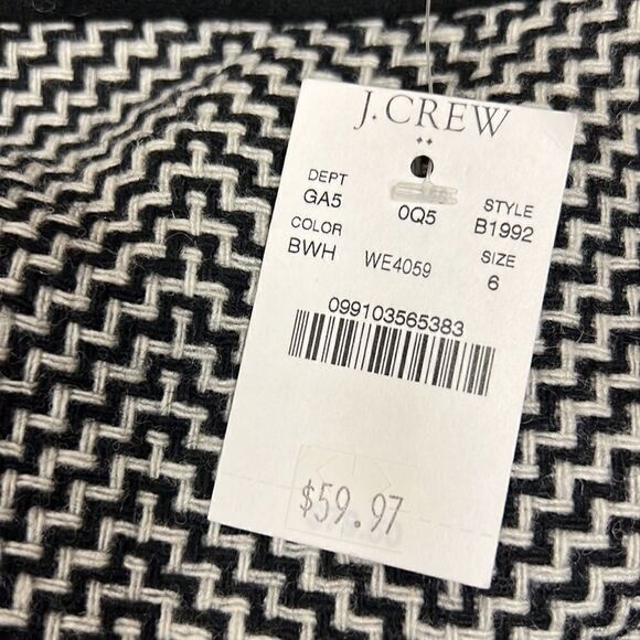J Crew black wool postage stamp chevron skirt Sz 6 - Picture 7 of 8